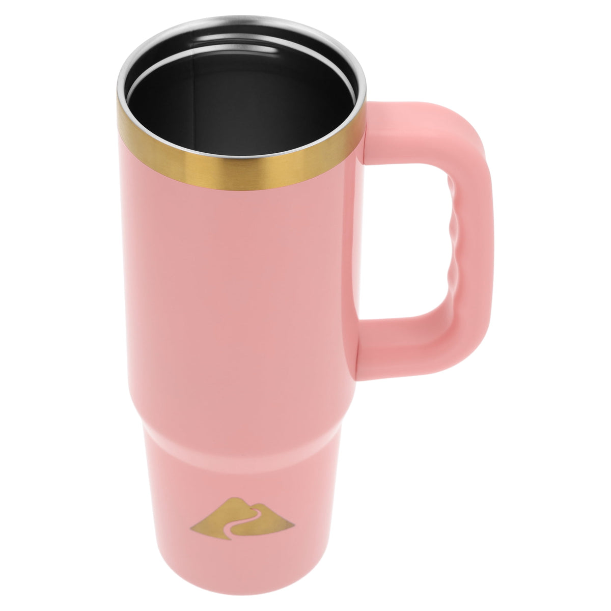 Ozark Trail 30 oz Stainless Steel Insulated Travel Tumbler with Handle and Flip Straw Lid, Rose Shimmer